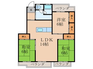 向山団地1000棟の物件間取画像